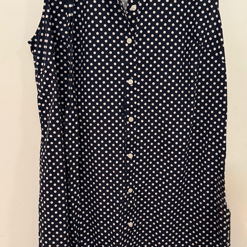 Tommy Hilfiger Navy and White Polka Dot Shirt Dress